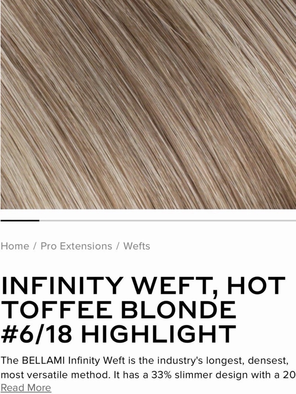 BELLAMI Infinity Weft - Hot Toffee Blonde Highlight 14” 48 Grams